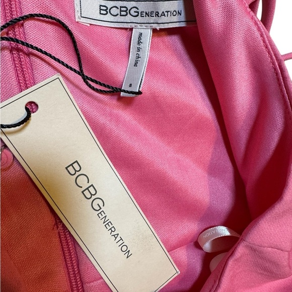 💗 BCBGENERATION 💗 Pink Asymmetrical Cocktail Mini Dress NWT 🎀 Size 2 & 8 - Picture 4 of 4